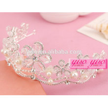 diamond crystal large flower pearl pageant tiara